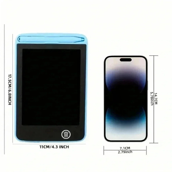 Light Blue LCD Tablet (6.5 Inch) - Write, Draw & Erase Anytime! - Picture 2 of 4